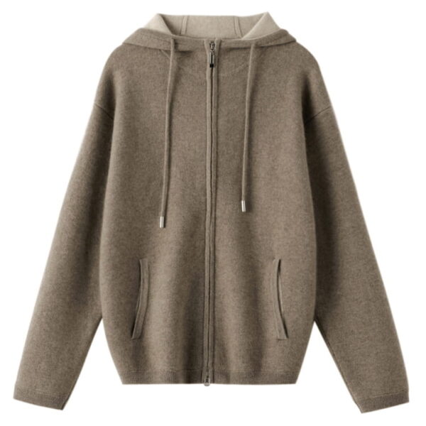 Women's 100% Cashmere Thick Hooded sweatshirt -classic